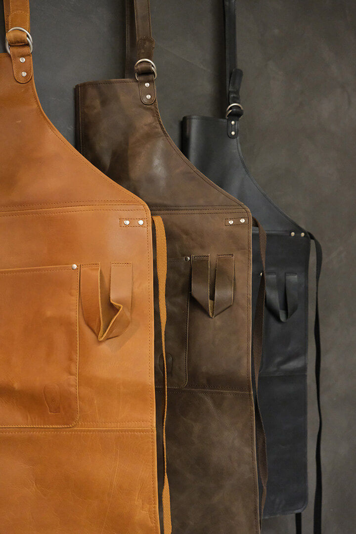 Trademark Living Nor forklæde i brunt læder - large