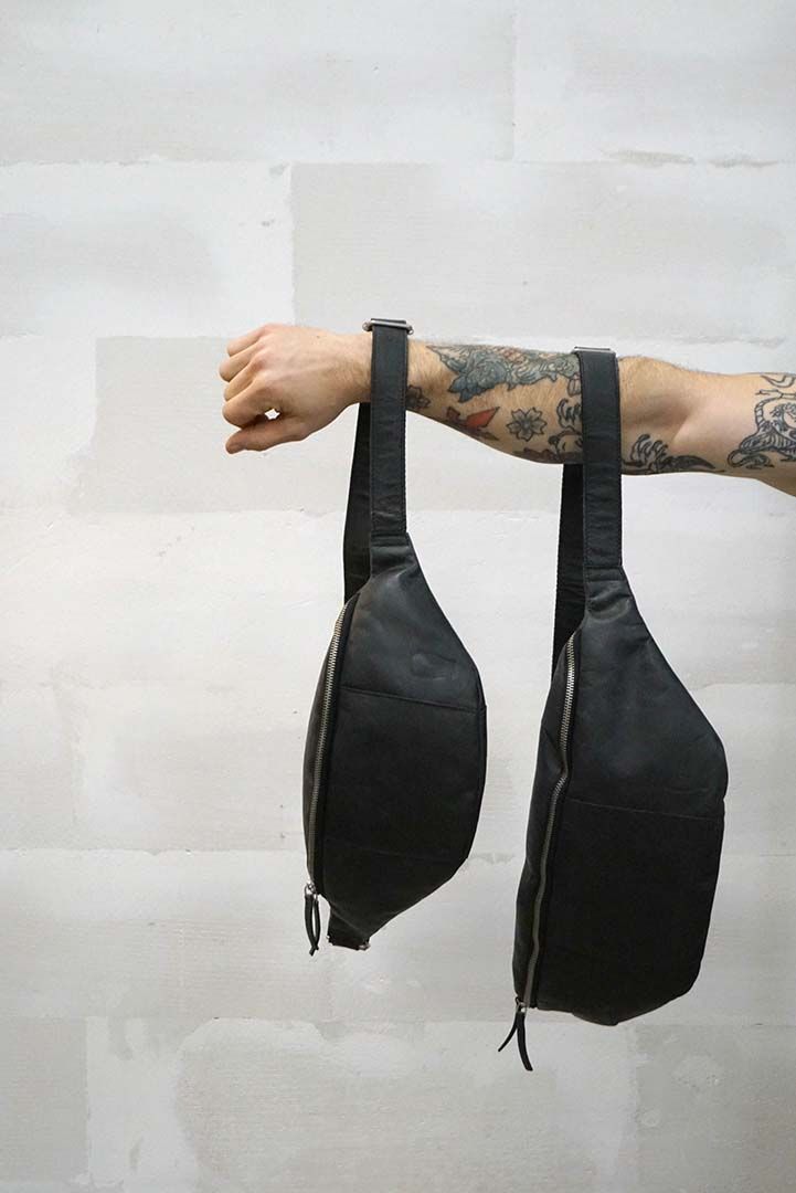 Trademark Living Miko bumbag i sort læder - S