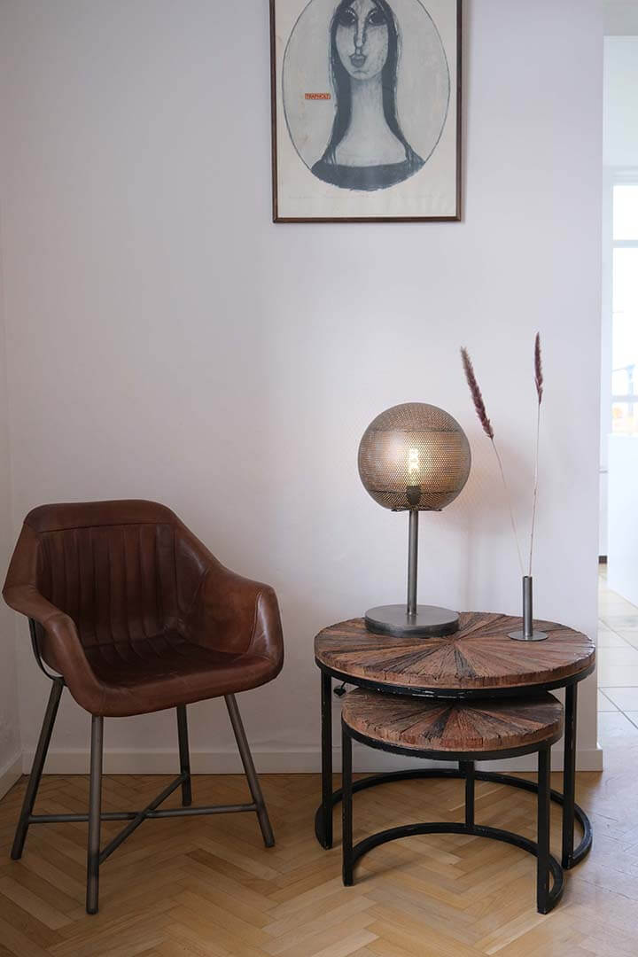 Trademark Living Icon læder loungestol med armlæn