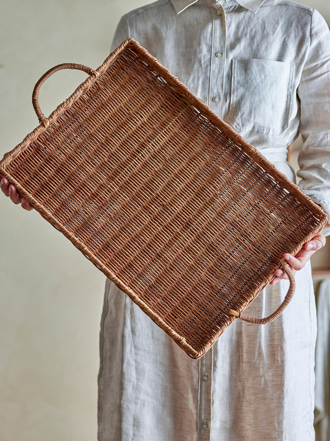 Bloomingville Nevin Serveringsbakke, Natur, Rattan