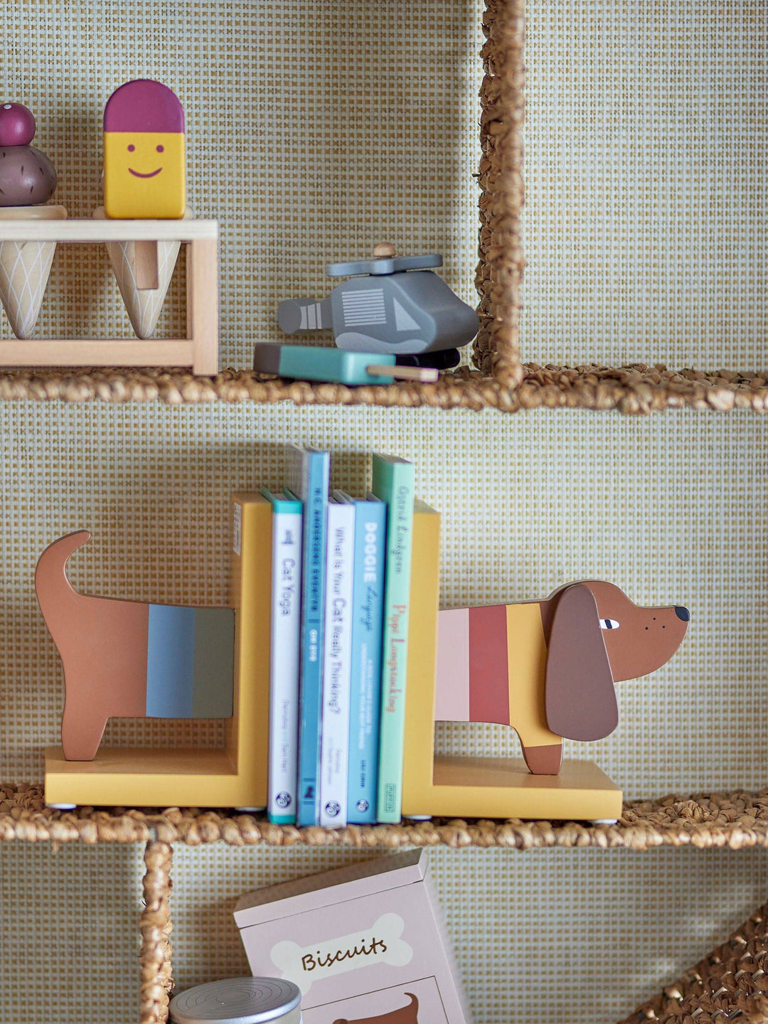 Bloomingville MINI Charlie Bogstøtte, Gul, FSC®100%, MDF