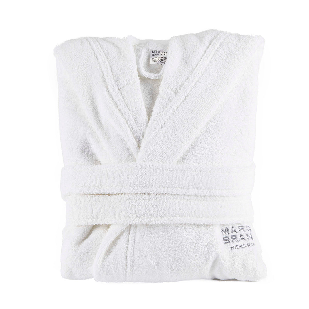 Margit Brandt MB bathrobe w. embroidery S/M - White