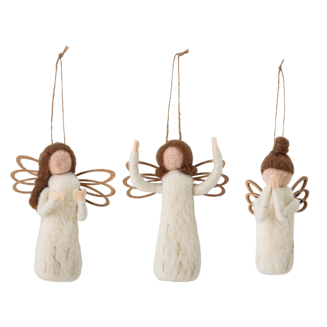 Bloomingville Pavla Ornament, Hvid, Uld