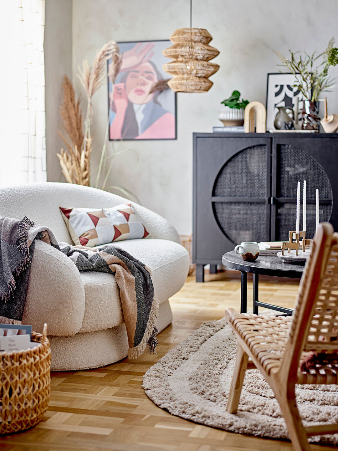Bloomingville Mono Illustration med ramme, Sort, Fyr