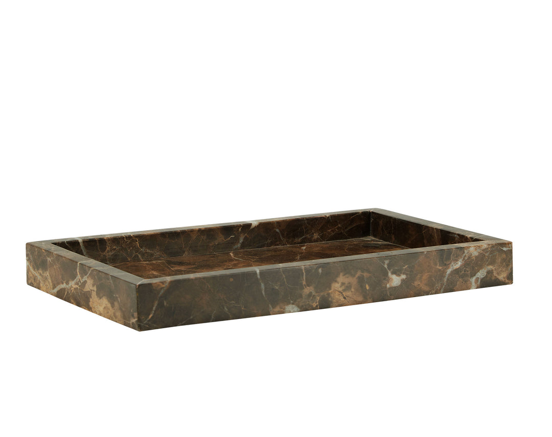 Cozy Living Jilly Marble Tray - TOFFEE BROWN - L