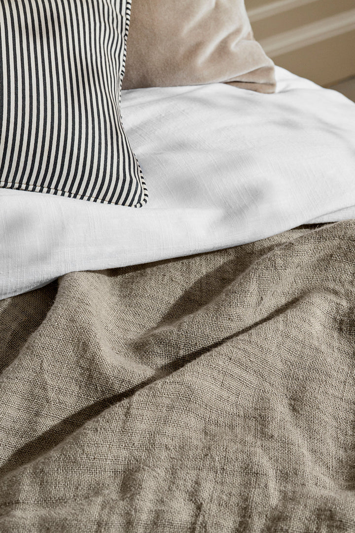 Cozy Living Luxury Rustic Linen Bedspread - OLIVE
