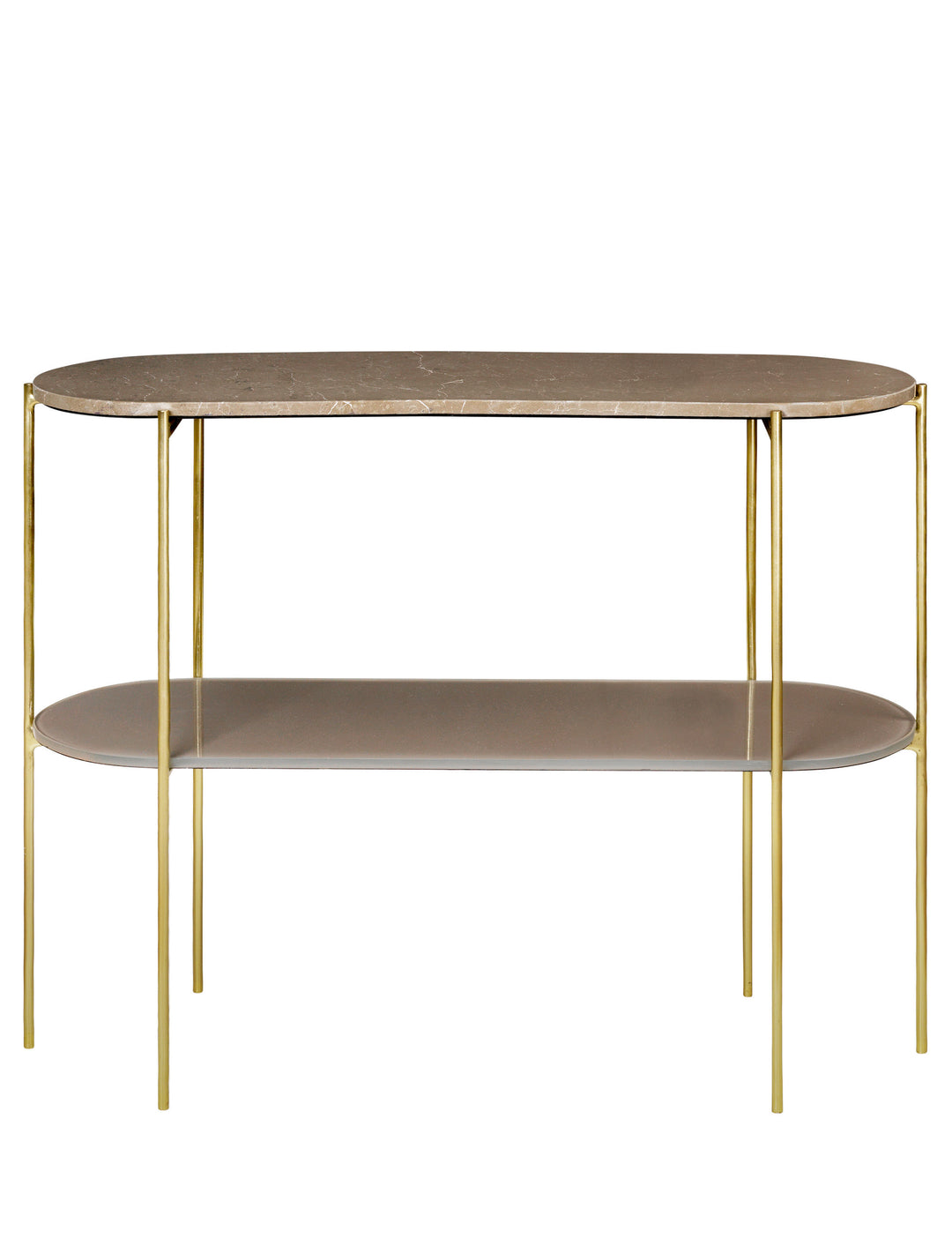 Cozy Living Laura Console MarbleTable  - TOFFEE BROWN with Brass Base