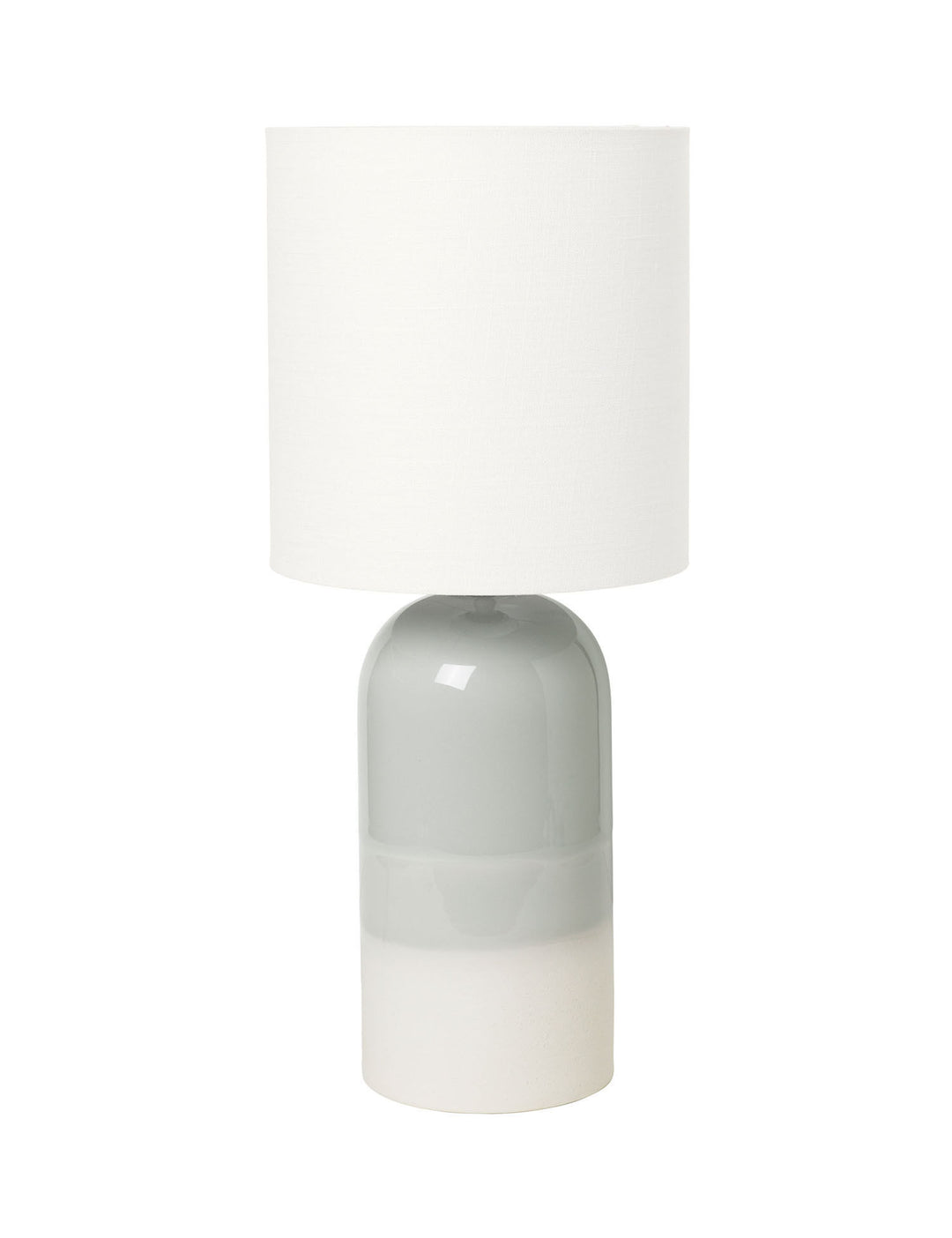 Cozy Living Coco Ceramic Lamp - LIGHT GREY w. Ivory Shade